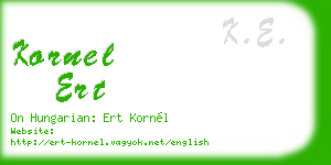kornel ert business card